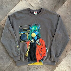 OMOCAT Radio Demon Crewneck Sweatshirt Sweater Size Medium Anime Japanese RARE